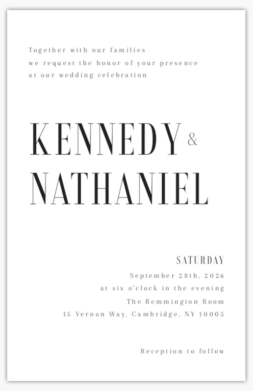 Design Preview for Design Gallery: Minimal Wedding Invitations, 6" x 9" Flat