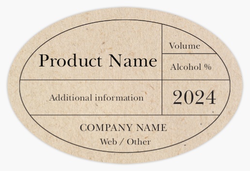 Design Preview for Design Gallery: Modern & Simple Beer Labels, Oval 7.5 x 5 cm Horizontal