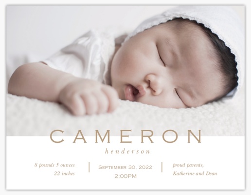 A minimal birth announcement gray design for Traditional & Classic with 1 uploads