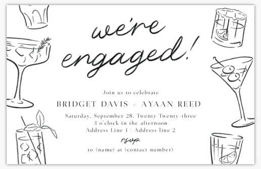 Design Preview for Engagement Party Invitations & Announcements, 4.6” x 7.2” Flat