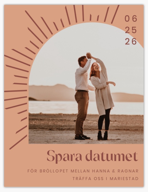 Förhandsgranskning av design för Designgalleri: Bohemisk Spara datumet-kort, 13,9 x 10,7 cm