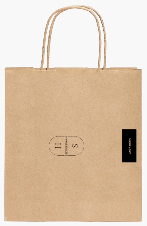 Voorvertoning ontwerp voor Ontwerpgalerij: Modern & Eenvoudig Kraftpapieren tassen, 190 x 80 x 210 mm