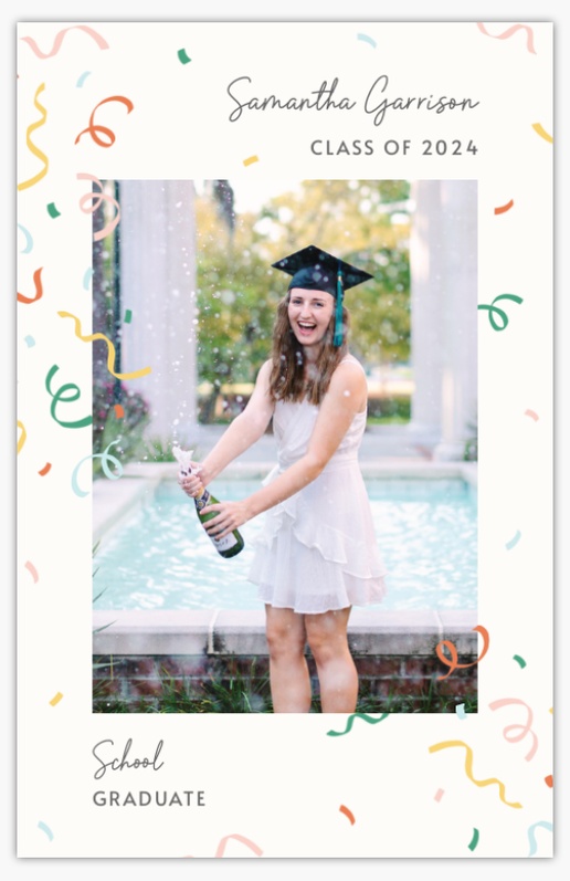 A fun grad party white gray design for Type with 1 uploads