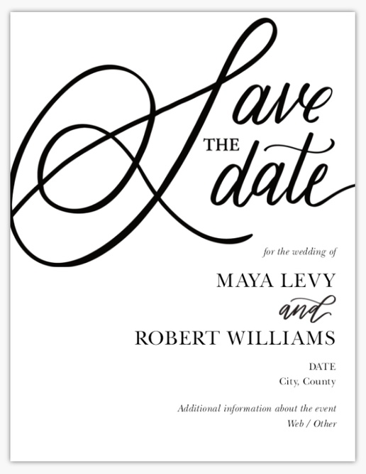 Design Preview for Design Gallery: Typographical Save The Date Cards, 13.9 x 10.7 cm