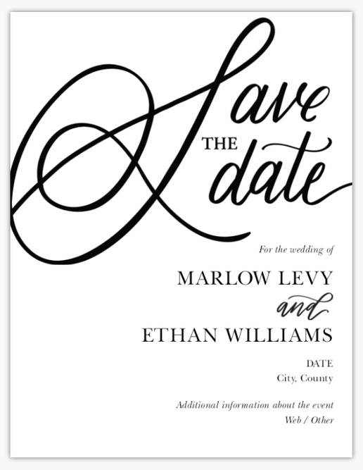 Design Preview for Elegant Save the Date Cards Templates, 5.5" x 4"