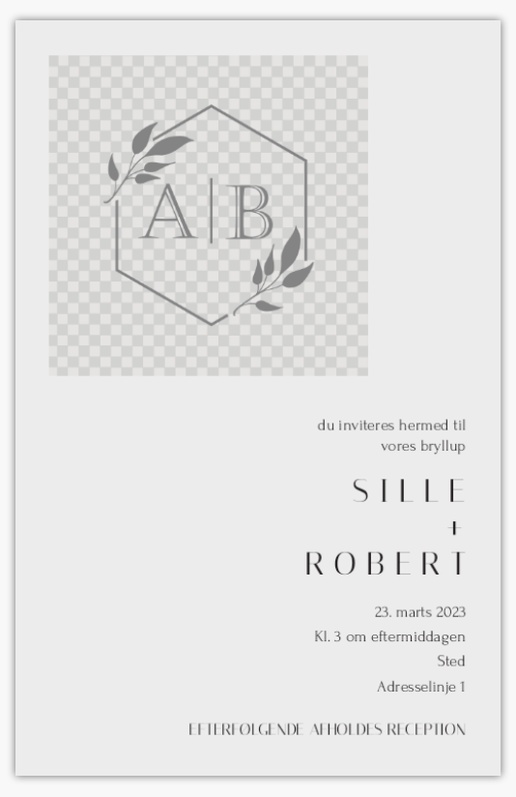 Forhåndsvisning af design for Designgalleri: Minimalt Bryllupsinvitationer, Enkeltsidet 18.2 x 11.7 cm