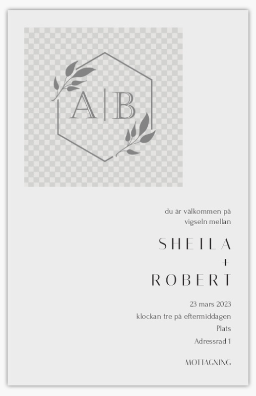 Förhandsgranskning av design för Designgalleri: Modernt Bröllopsinbjudningar, Enkelt 18.2 x 11.7 cm