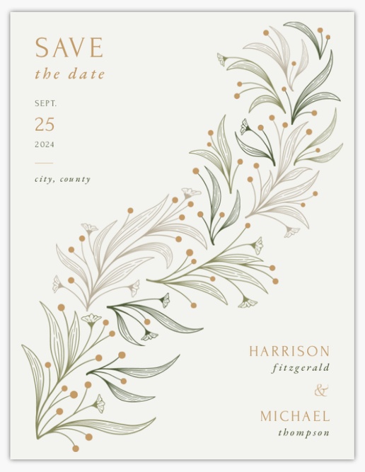 Design Preview for Design Gallery: Elegant Save The Date Cards, 13.9 x 10.7 cm