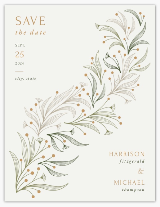 A wedding gold and greenery gray design for Spring