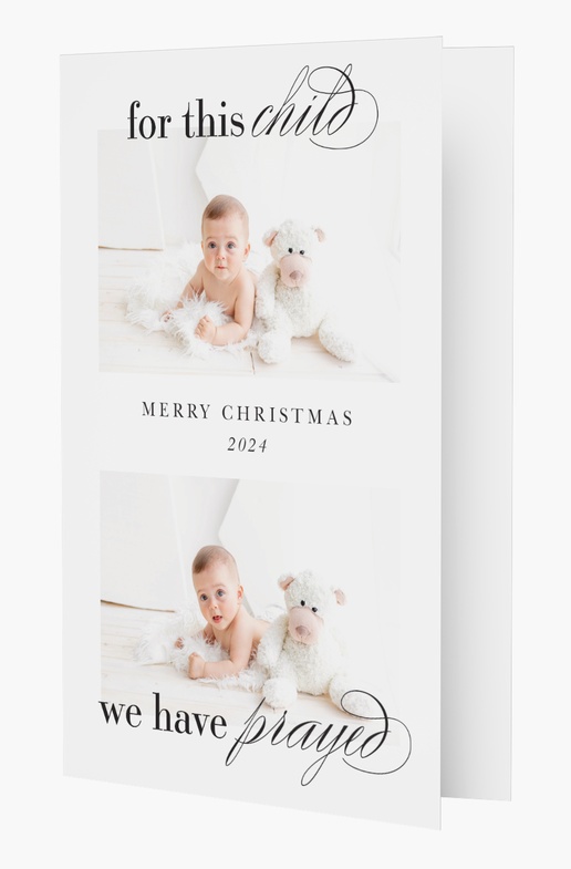 A religious birth announcement new baby white design for Theme with 2 uploads