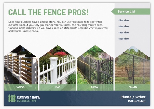 Design Preview for Design Gallery: Fencing & Decking Postcards, A5 (148 x 210 mm)