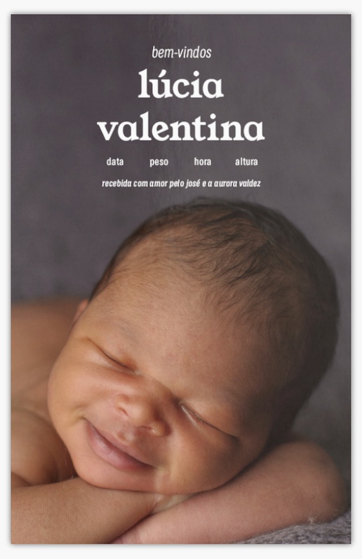 Pré-visualização do design de Anúncios de nascimento, 18,2 x 11,7 cm