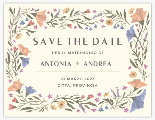 Anteprima design per Galleria di design: biglietti save the date per floreale, 13,9 x 10,7 cm