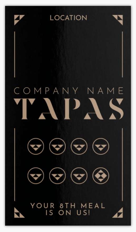 A tapas bar tapas black brown design for Loyalty Cards