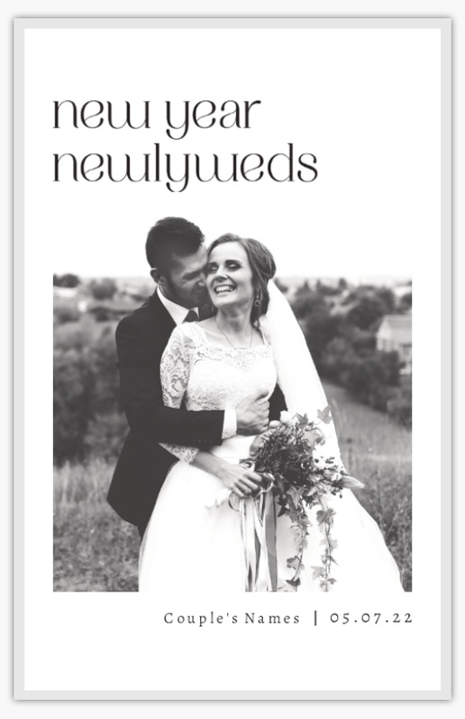 A newlywed newly married christmas card white design for New Year with 1 uploads