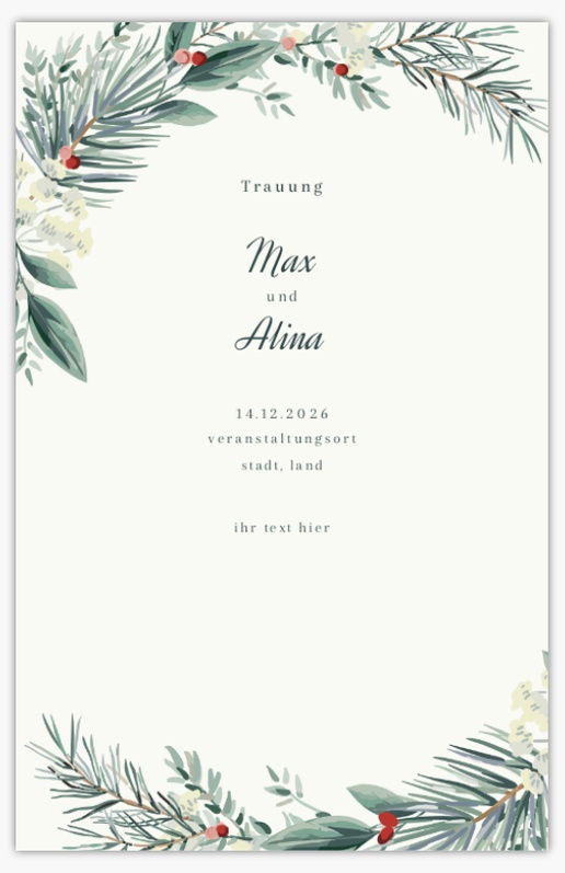 Designvorschau für Hochzeitsprogramme, 21,6 x 13,9 cm