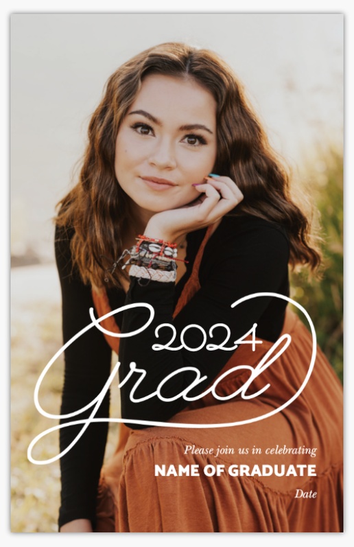 A 1 photos overlay white design for Graduation Announcements with 1 uploads