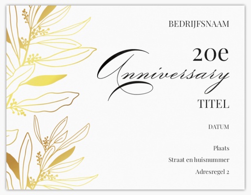 Voorvertoning ontwerp voor Ontwerpgalerij: Zakelijk Jubileum Kaarten en uitnodigingen, Ongevouwen 13,9 x 10,7 cm