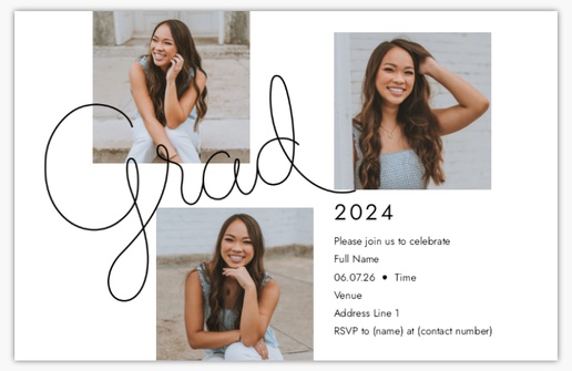 A congrats graduation announcement black design for Theme with 3 uploads