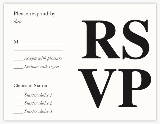 Design Preview for Modern Wedding RSVP Cards Templates, 5.5" x 4" Flat