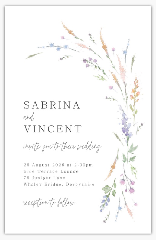 Design Preview for Design Gallery: Spring Wedding Invitations, Flat 18.2 x 11.7 cm