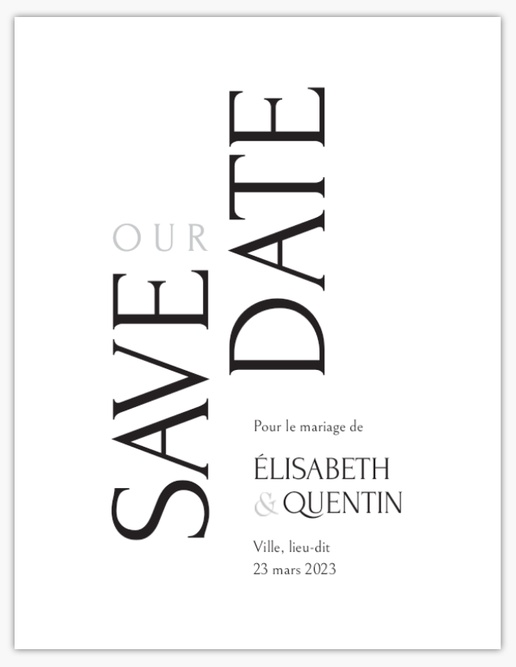 Aperçu du graphisme pour Galerie de modèles : Cartes « save the date » pour Typographiques, 13,9 x 10,7 cm