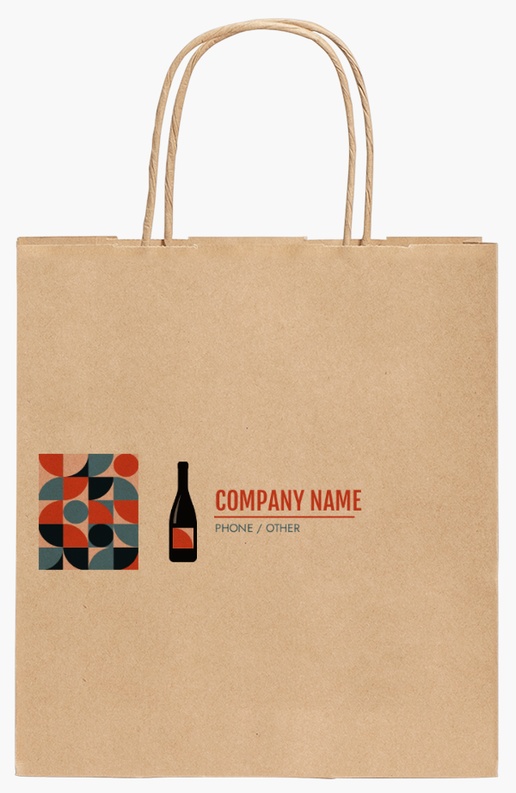 Design Preview for Design Gallery: Food & Beverage Standard Kraft Paper Bags, 190 x 80 x 210 mm