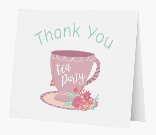 A cute tea cups gray pink design for Birthday