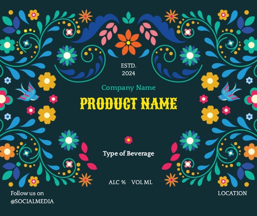 Design Preview for Design Gallery: Florals & Greenery Beer Labels, Rectangle 12 x 10 cm Horizontal