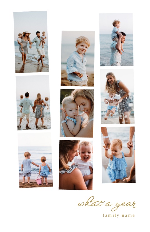 A multiphoto minimal cream design for Holiday with 9 uploads