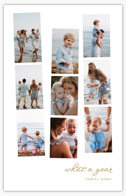 A multiphoto minimal white gray design for Holiday with 9 uploads