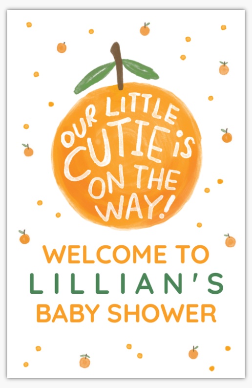 A fruity baby shower green orange design for Baby