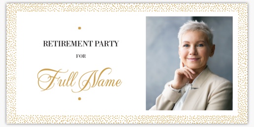 A retirement party dot pattern white cream design for Retirement with 1 uploads