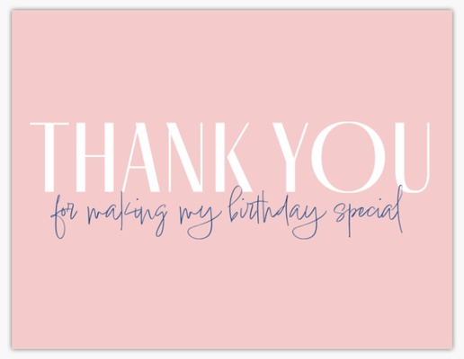 Design Preview for Birthday Custom Thank You Cards Templates, Flat 5.5" x 4"