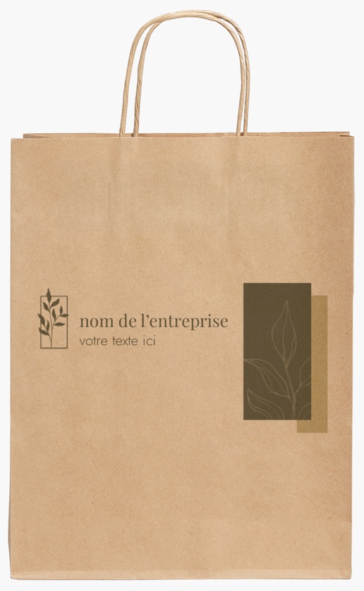 Aperçu du graphisme pour Galerie de modèles : sacs en papier kraft pour beauté et spa, 24 x 11 x 31 cm