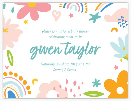 Design Preview for Baby Shower Invitations , 5.5" x 4" Flat