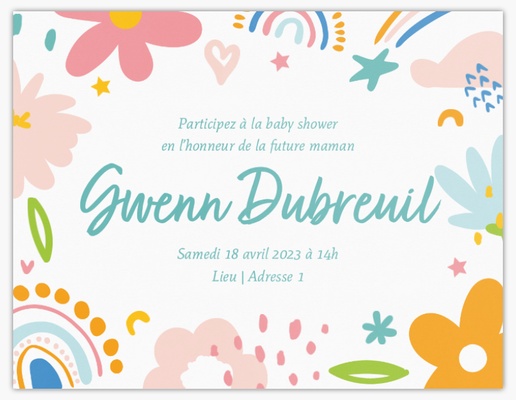 Aperçu du graphisme pour Galerie de modèles : cartons d’invitation baby shower, 13,9 x 10,7 cm