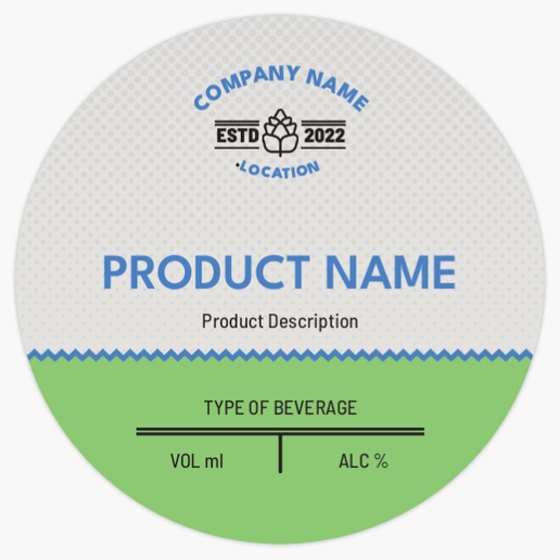 Design Preview for Design Gallery: Modern & Simple Beer Labels, Circle 7.5 x 7.5 cm Horizontal