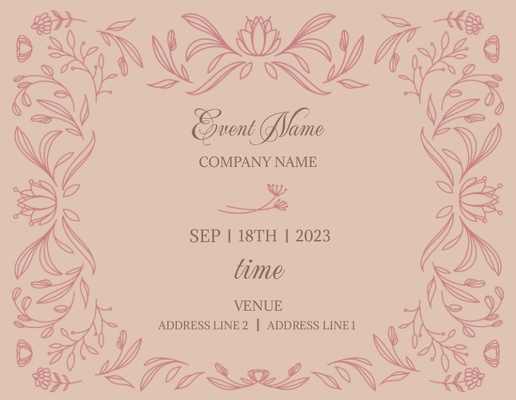 A florals border cream pink design for Special Events