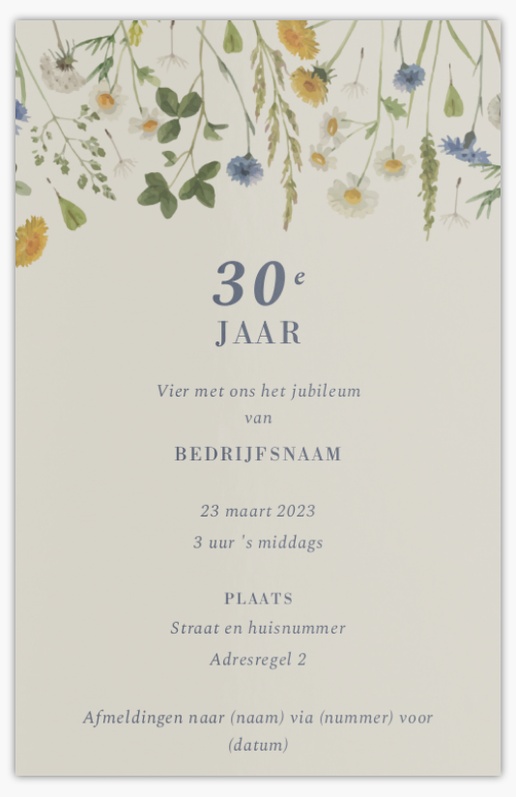 Voorvertoning ontwerp voor Ontwerpgalerij: Zakelijk Jubileum Kaarten en uitnodigingen, Ongevouwen 18.2 x 11.7 cm