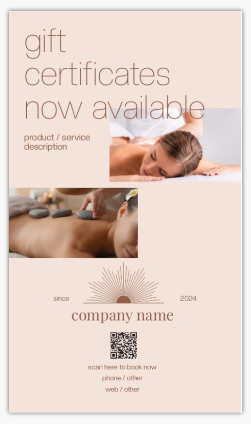 A massage center advertisement cream pink design for Modern & Simple with 1 uploads