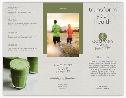 Design Preview for Health & Wellness Custom Menus Templates, Tri-Fold Menu