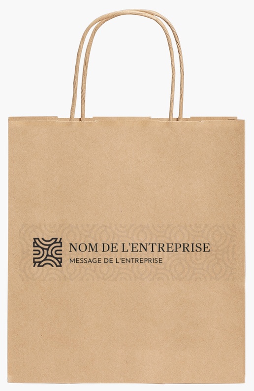 Aperçu du graphisme pour Galerie de modèles : sacs en papier kraft pour services aux entreprises, 19 x 8 x 21 cm