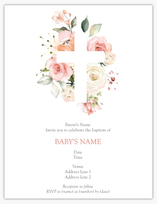 Design Preview for Design Gallery: Baby Invitations & Announcements, 5.5" x 4" Flat
