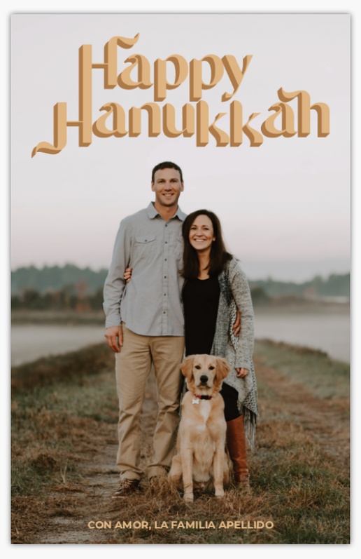 Un hanukkah foto de purga completa diseño crema marrón para Janucá con 1 imágenes