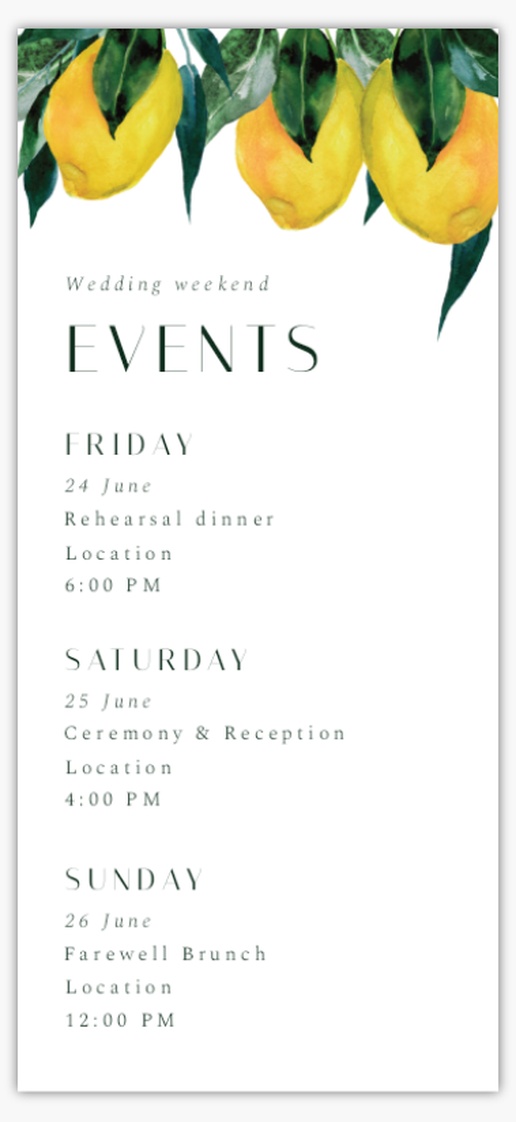 Design Preview for Design Gallery: Wedding Programmes, 21 x 9.5 cm