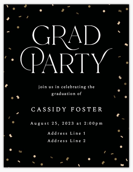 Design Preview for Graduation Party Invitations & Announcements Templates, 5.5" x 4" Flat