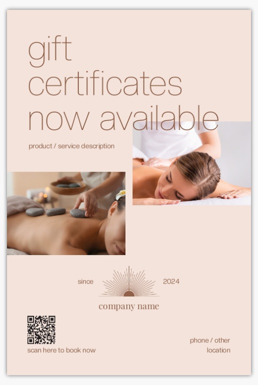 A massage and spa gift certificate gray brown design for Modern & Simple with 1 uploads