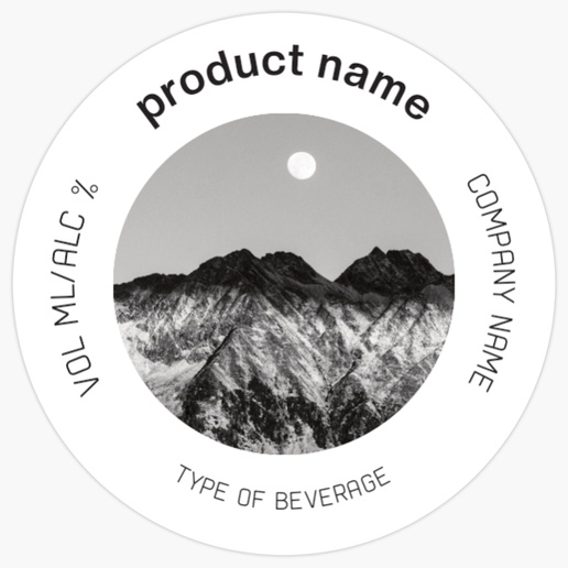 Design Preview for Design Gallery: Nature & Landscapes Beer Labels, Circle 9.5 x 9.5 cm Horizontal