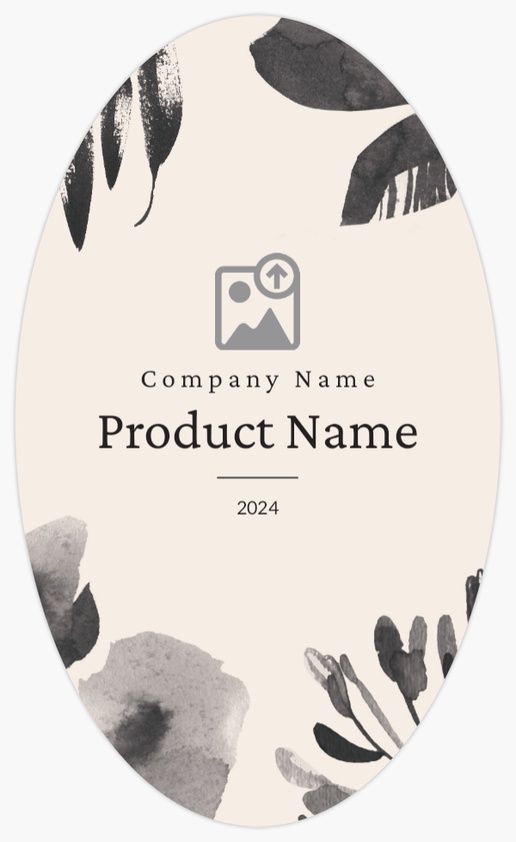 Design Preview for Design Gallery: Florals & Greenery Beer Labels, Oval 12.5 x 7.5 cm Vertical